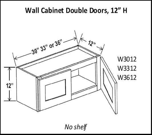 12" High Double Door Wall Cabinets - Charleston White