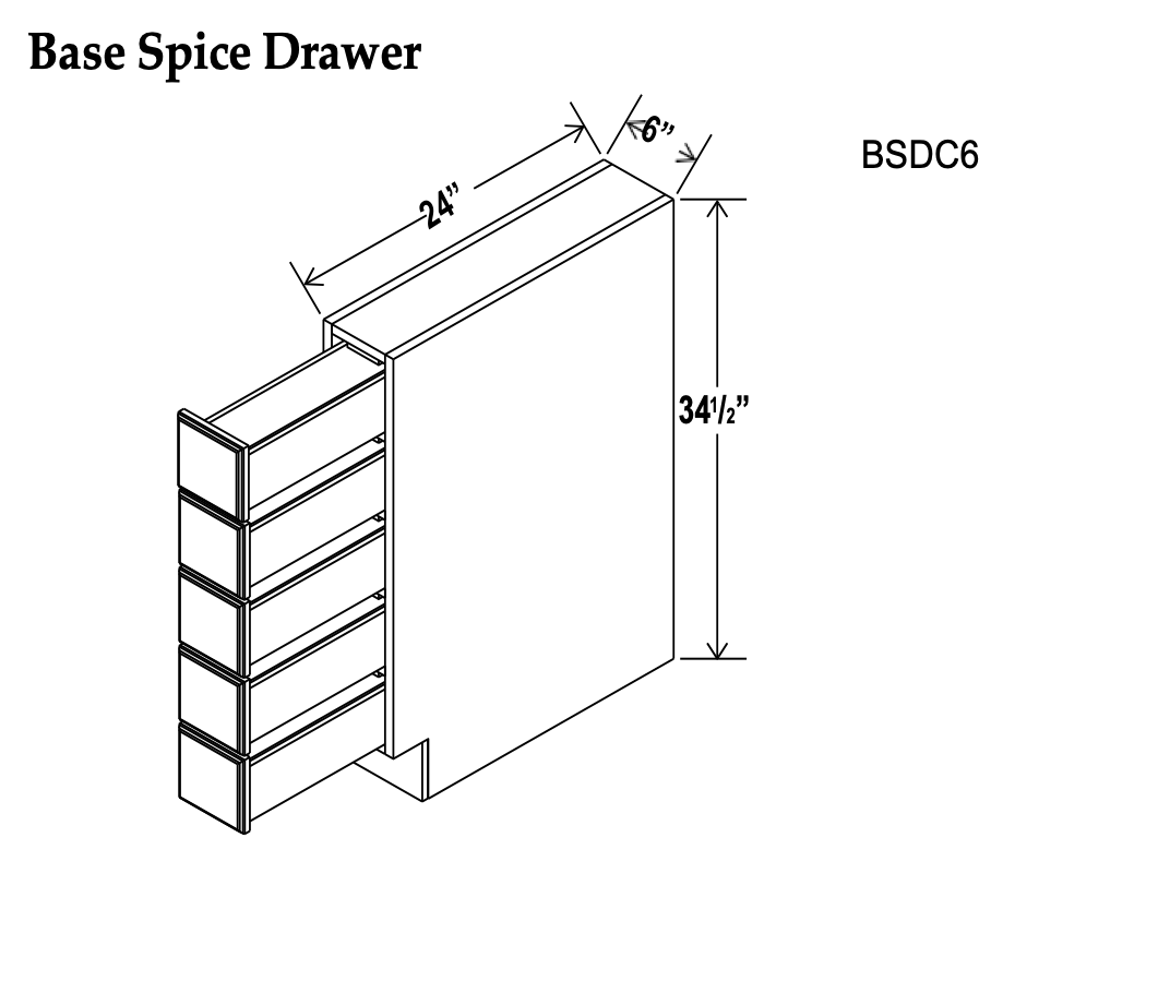 Spice Drawer Base Cabinets - Charleston White