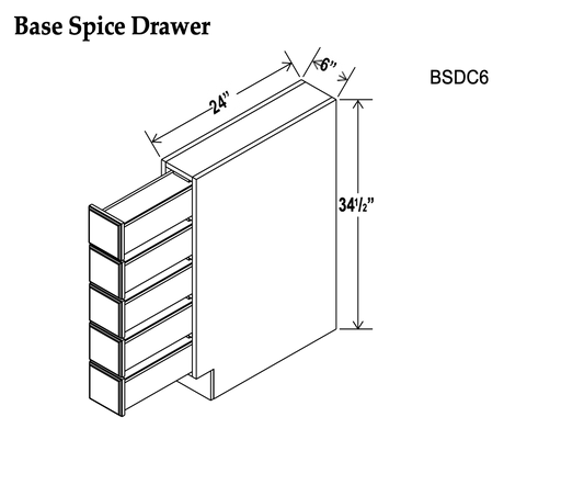 Spice Drawer Base Cabinets - Charleston White