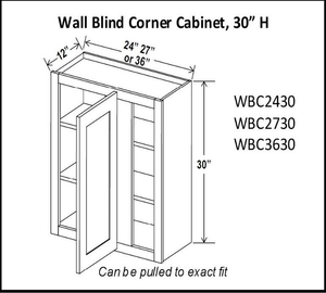 30" High Wall Blind Cabinets - Shaker Espresso