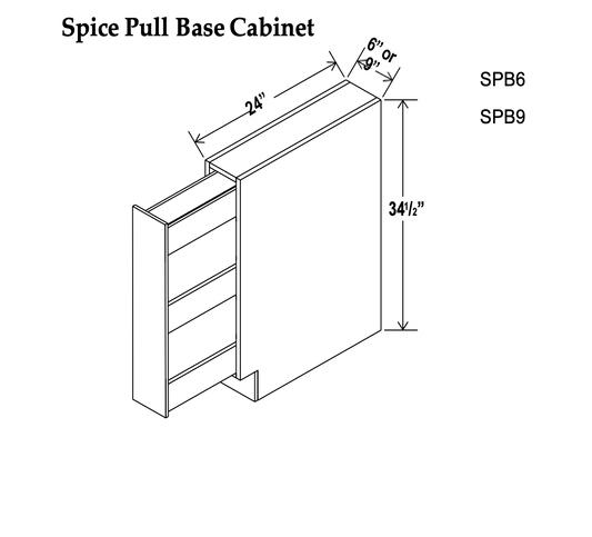 Spice Pull Base Cabinets - Charleston White