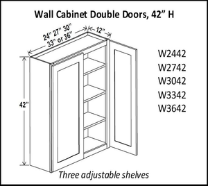 42" High Double Door Wall Cabinets - Charleston White