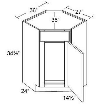 BASE - DIAGONAL SINK CABINET- Fabuwood Wellington Cinnamon