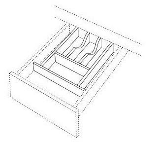 TRIMMABLE CUTLERY DIVIDER - Fabuwood Wellington Ivory