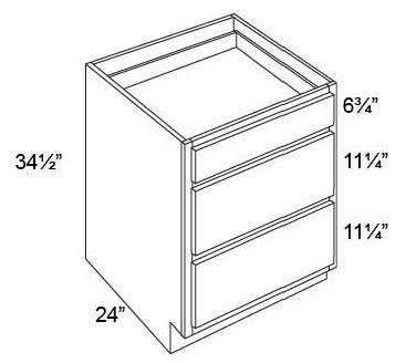 DRAWER BASES- 3 DRAWERS Metro Gray
