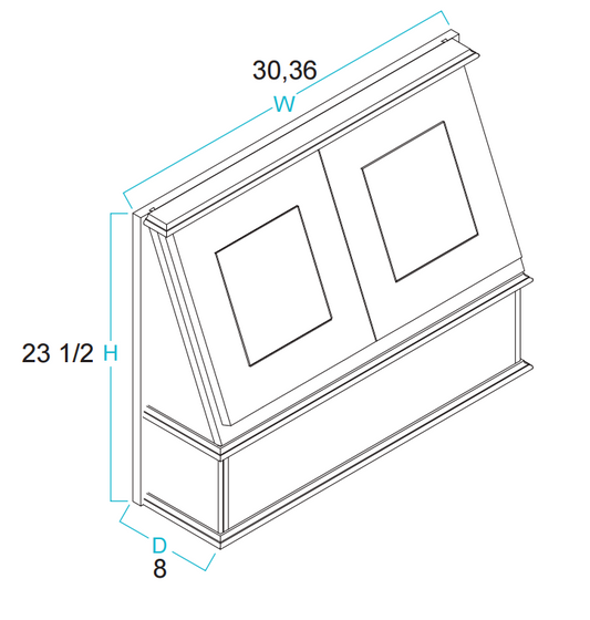 WOOD HOODS - 3 PANEL ARCHED ( Shaker White)