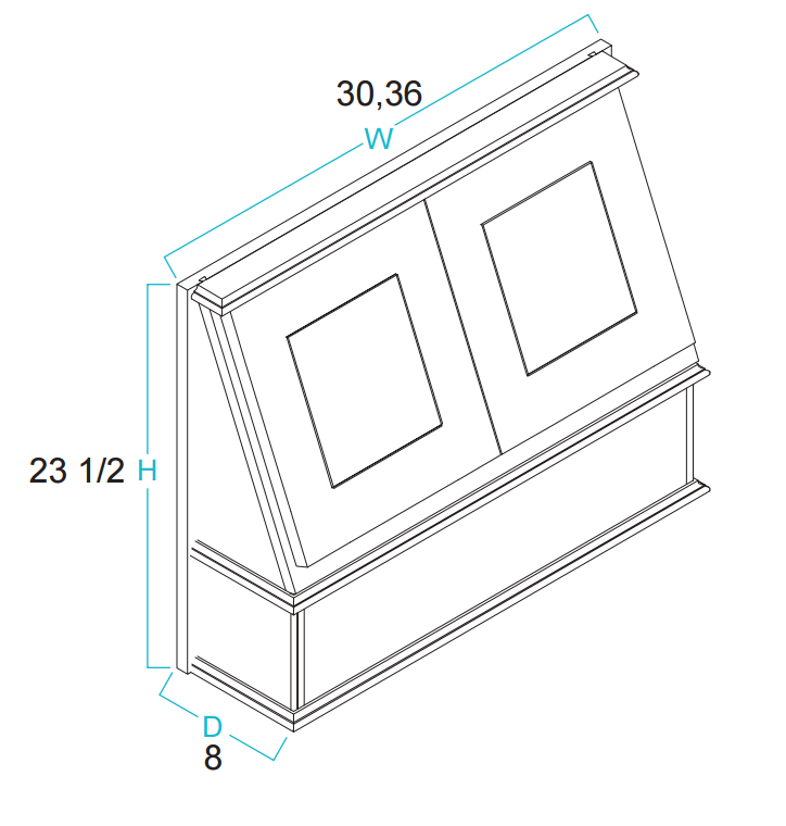 WOOD HOODS - 3 PANEL ARCHED ( Shaker Espresso)