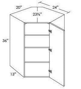 DIAGONAL CORNER WALL CABINETS - Fabuwood Prima Bianco