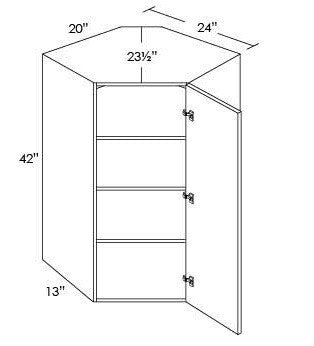 DIAGONAL CORNER WALL CABINETS - Fabuwood Prima Bianco