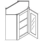 GLASS DOOR WALL DIAGONAL CABINETS - Prima Gray
