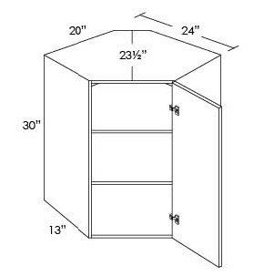 DIAGONAL CORNER WALL CABINETS - Fabuwood Prima Bianco
