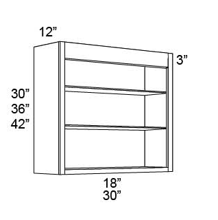 OPEN SHELF WALL CABINETS - Fabuwood Galaxy Frost