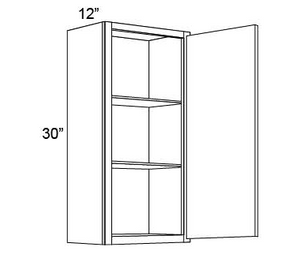 30" HIGH WALL CABINETS- SINGLE DOOR - Shaker Aesthetic White
