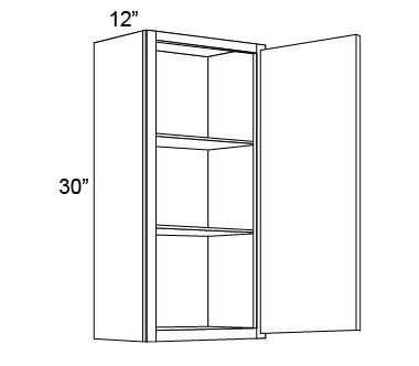30" HIGH WALL CABINETS- SINGLE DOOR - Charleston Saddle