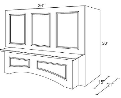 WOOD HOODS - 3 PANEL ARCHED - Fabuwood Galaxy Linen