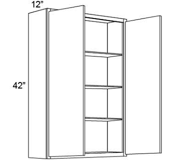 42" HIGH WALL CABINETS- DOUBLE DOOR  Metro Gray