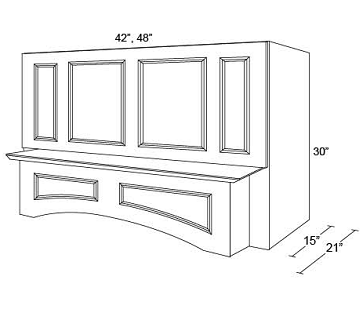 WOOD HOODS - 4 PANEL ARCHED - Fabuwood Vista Blanc