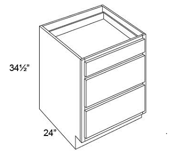 DRAWER BASES- 3 DRAWERS Shaker Espresso