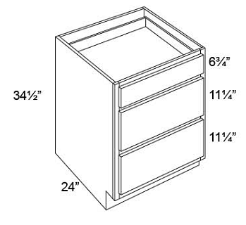 DRAWER BASES- 3 DRAWERS - Fabuwood Vista Blanc