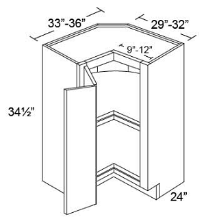 LAZY SUSAN BASE CABINET - Fabuwood Classic Shaker Brandy