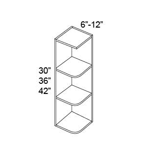 OPEN END SHELF WALL CABINET - Shaker White