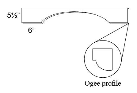 ARCHED VALANCE - Fabuwood Hallmark Pecan