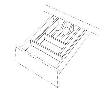 TRIMMABLE CUTLERY DIVIDER (Fusion Blanc )