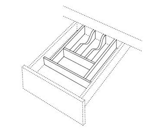 TRIMMABLE CUTLERY DIVIDER (Fusion Blanc )