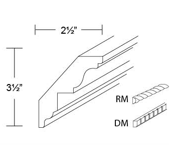 MOLDING - ROYAL CROWN & INLAY - Fabuwood Wellington Cinnamon