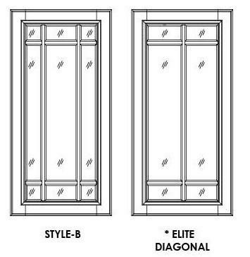 30" GLASS  DOORS - SINGLE PANE - Fabuwood Classic Shaker Brandy