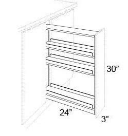 SPICE PULL OUT BASE FILLERS - Fabuwood Elite Cinnamon