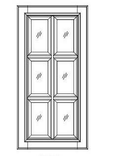 30"  GLASS DOORS-TRUE DIVIDED LITERS - Fabuwood Wellington Spice
