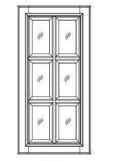 36" GLASS DOORS - TRUE DIVIDED LITERS - Fabuwood Elite Merlot