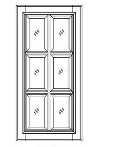 36" GLASS DOORS - TRUE DIVIDED LITERS - Fabuwood Elite Merlot